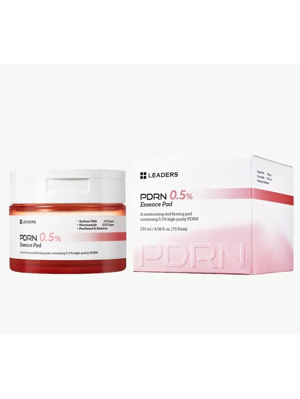 Leaders PDRN 0.5% Essence Pad - Moisturizing & Firming Skincare Pads 70 Count